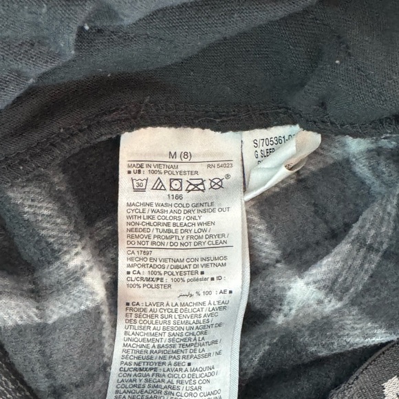 💥Old Navy Kids Plaid Pajama Bottoms - Gray and White Size 8 - Picture 2 of 3